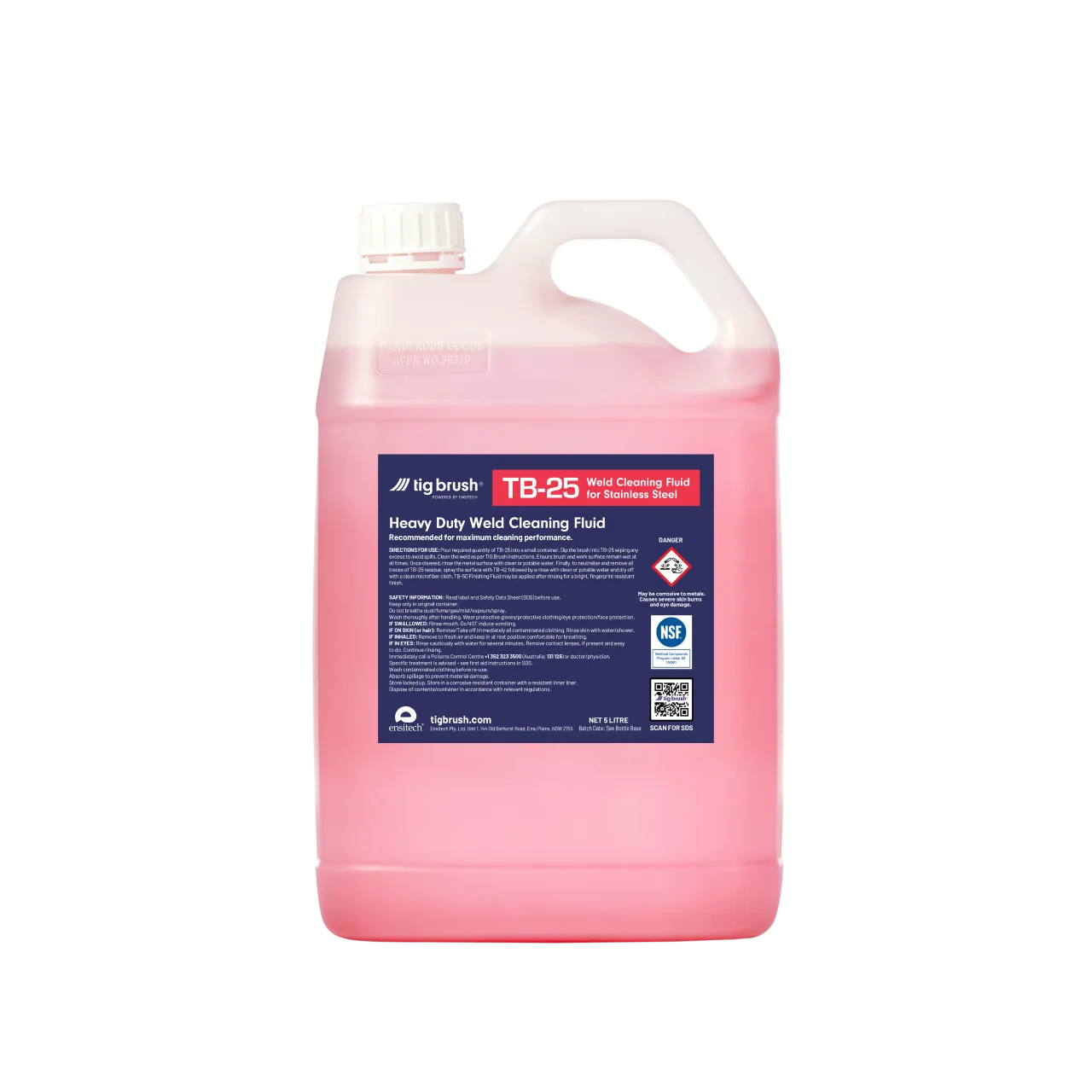 Ensitech TIG Brush TB-25 Premium Weld Cleaning Fluid (Quart and Gallon