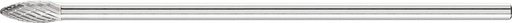 Pferd Carbide Bur - Flame Shape, DBL Cut 5/16'' x 3/4'' x 1/4'' Ext. Shank - SH-2L6 ( EDP 26162)-ShopWeldingSupplies.com