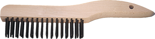 Pferd Shoe Handle Scratch Brush 4x16 Rows, CS Wire, Wooden Block (EDP 85033)-ShopWeldingSupplies.com