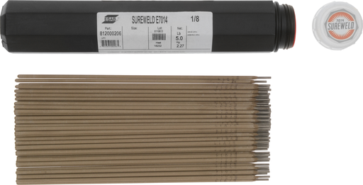 ESAB® Sureweld 7014 1/8" X 14" Stick Electrodes, 5#VALPAK (812000206)-ShopWeldingSupplies.com