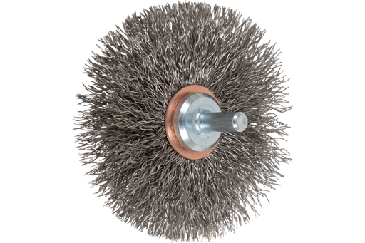 PFERD Crimped Wire Wheel Brush 3" Dia. .014 Stainless Steel 1/4" Shank - Box of 10 (EDP 82913)-ShopWeldingSupplies.com