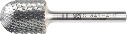 Pferd Carbide Bur - Cylind. Radius End, DIA Cut 3/4'' x 1'' x 1/4'' Shank - SC-7 (EDP 24483)-ShopWeldingSupplies.com