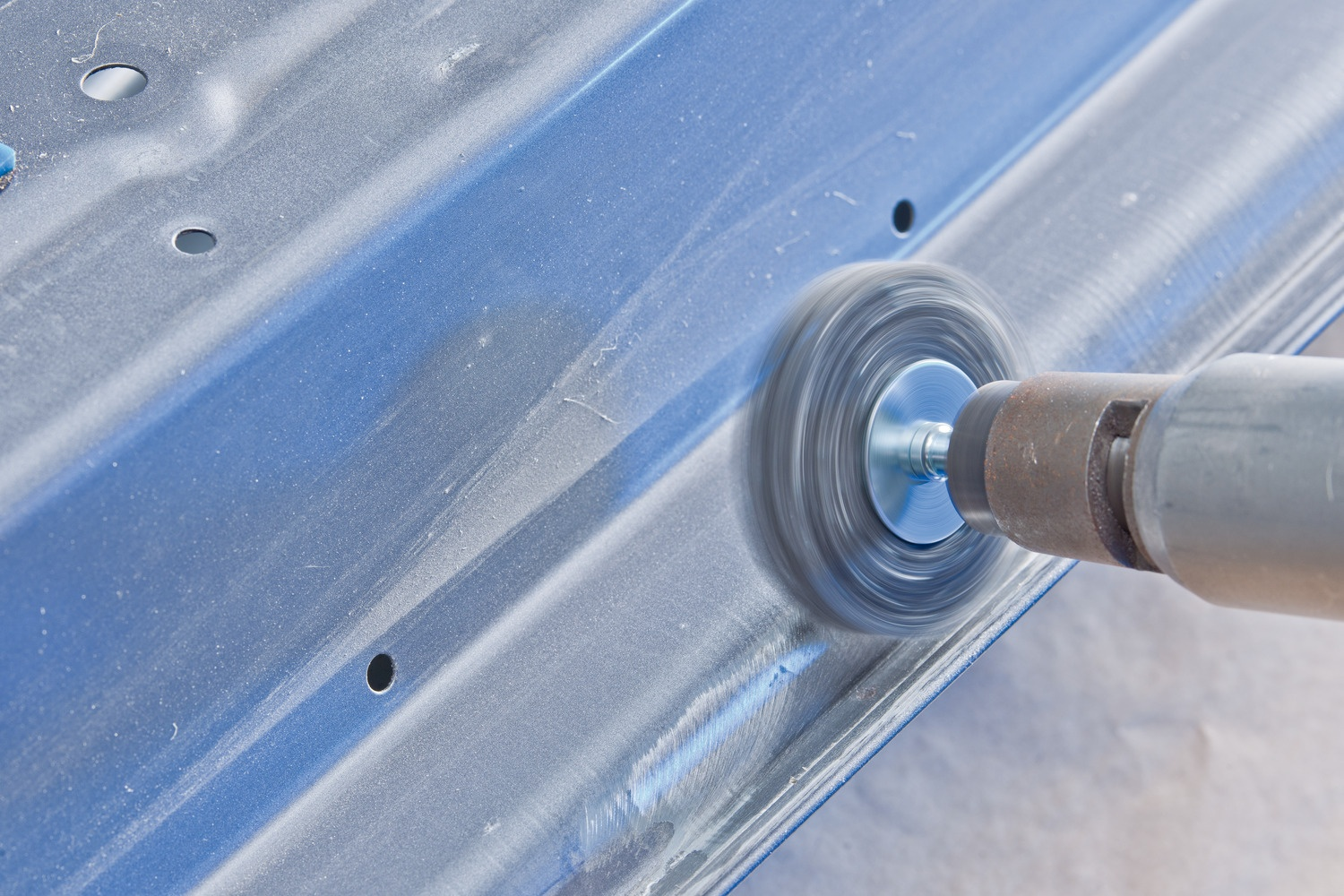 PFERD Crimped Mounted Wire Wheel Brush 3" Dia. .012 Carbon Steel 1/4" Shank - Box of 10 (EDP 82899)-ShopWeldingSupplies.com