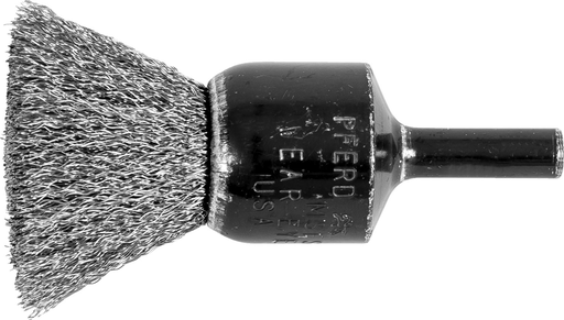 Pferd 3/4'' Crimped Wire End Brush .006 Stainless Steel Wire, 1/4'' Shank (EDP 82986) - Package of 10-ShopWeldingSupplies.com