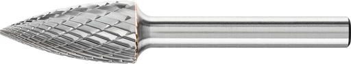 Pferd Carbide Bur - Tree Shape (Pointed), DBL Cut 1/2'' x 1'' x 1/4'' Shank - SG-5 ( EDP 24812)-ShopWeldingSupplies.com