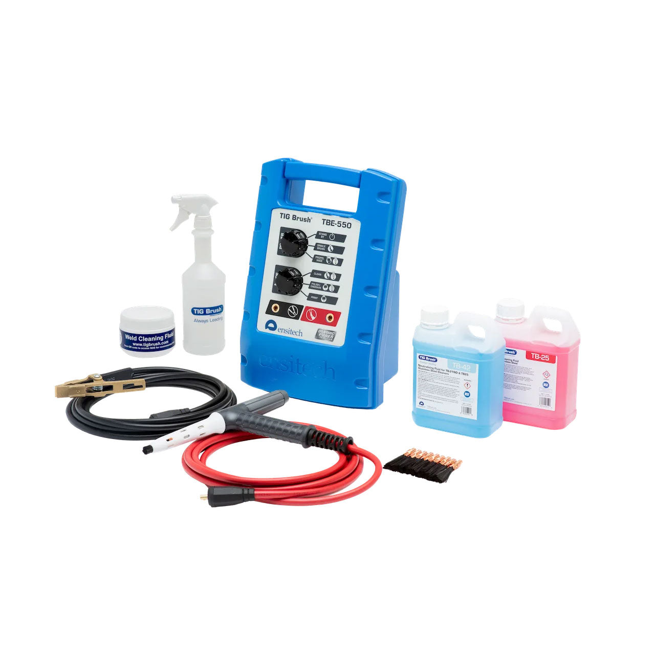 Ensitech TIG Brush TBE-550 Flexi Handle Kit Stainless Steel Weld Cleaning System-ShopWeldingSupplies.com