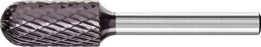 Pferd Carbide Bur - Cylind. (Radius End), DBL Cut 1/2'' x 1'' x 1/4'' Ext. Shank - SC-5L6 ( EDP 25882)-ShopWeldingSupplies.com