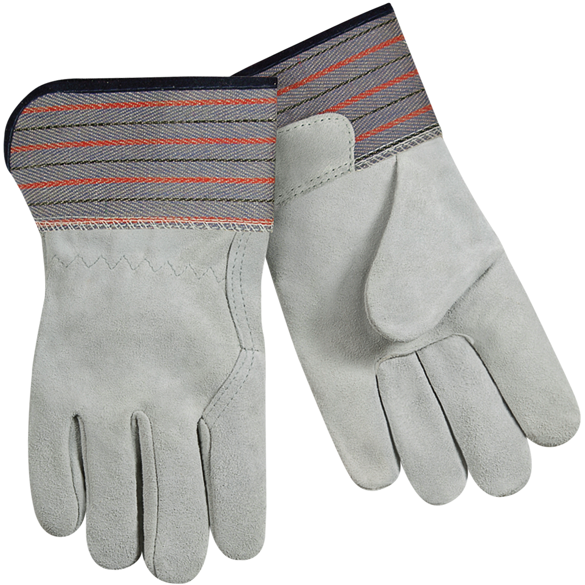 Steiner 02299E Standard Split Cowhide Leather Palm Work Gloves Full Leather Back, Short Cuff (Large) - 12 Pairs-ShopWeldingSupplies.com