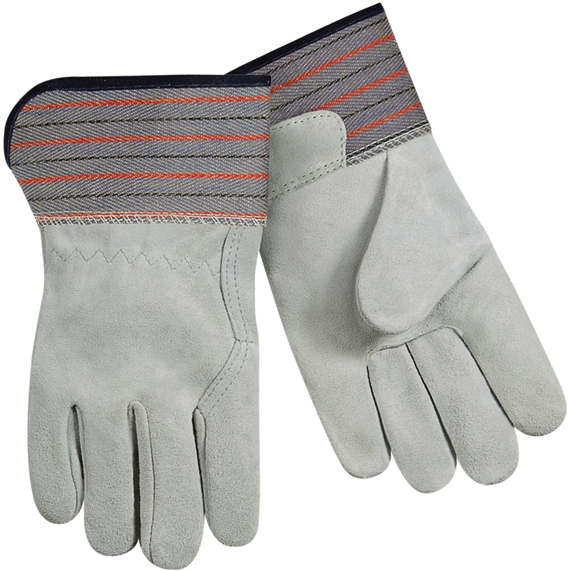 Steiner 02299E Standard Split Cowhide Leather Palm Work Gloves - Full Leather Back, Short Cuff (Large)-ShopWeldingSupplies.com