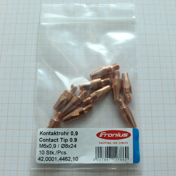 Fronius M6 Tappered Water-Cooled .035" (0.9mm) Contact Tip (42,0001,4462,10)-ShopWeldingSupplies.com