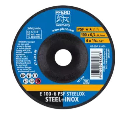 Pferd 61000 Grinding Wheel 4x1/4 (Package of 10)-ShopWeldingSupplies.com