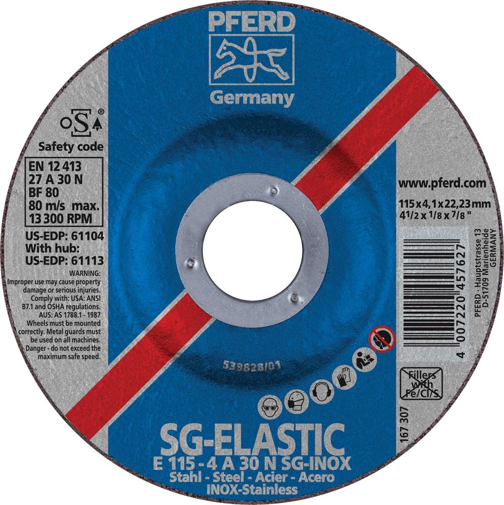 Pferd 61104 SG Elastic 4-1/2"x1/8"x7/8" Grinding Wheel (Package of 10)-ShopWeldingSupplies.com