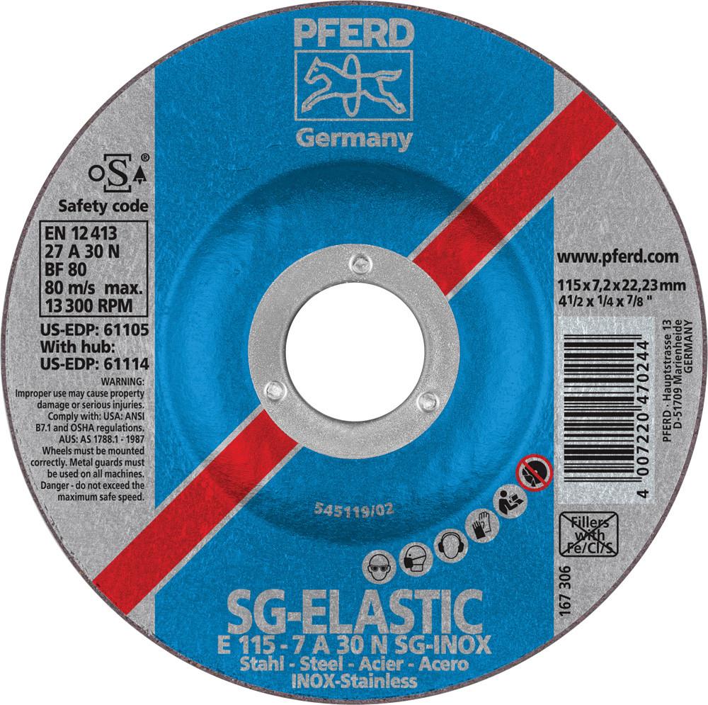 Pferd 61105 SG Elastic 4-1/2"x1/4"x7/8" Grinding Wheel (Package of 10)-ShopWeldingSupplies.com
