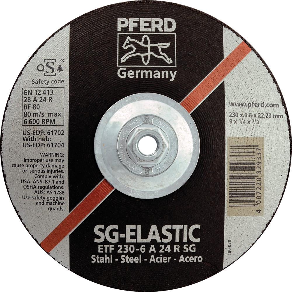 Pferd 61704 SG Elastic 9"x1/4"x5/8" 11 Thread Grinding Wheel (Package of 10)-ShopWeldingSupplies.com