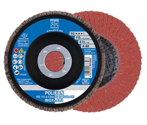 Pferd 62362 Flap Disc 4-1/2 x 7/8 60 Grit (Package of 10)-ShopWeldingSupplies.com