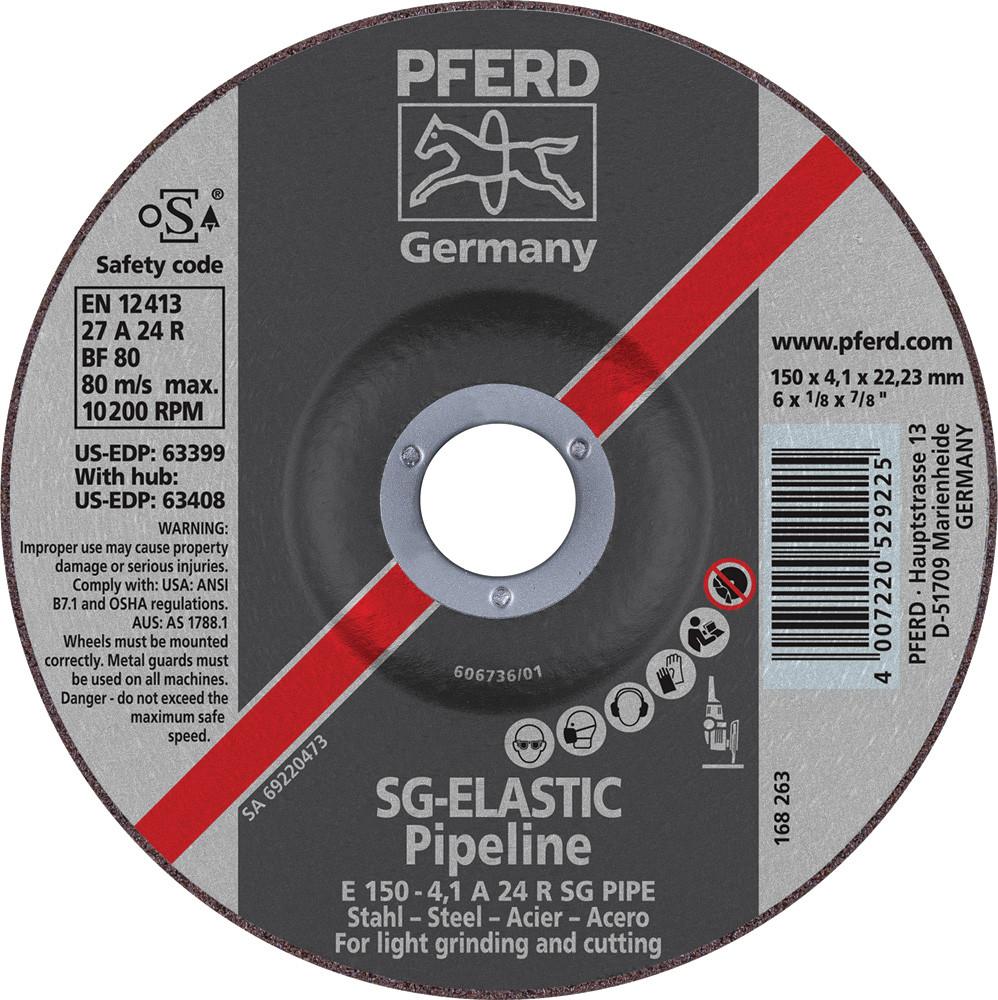 Pferd 63399 SG Elastic Pipeline 6"x1/8"x7/8" Cut-Off Wheel (Package of 10)-ShopWeldingSupplies.com