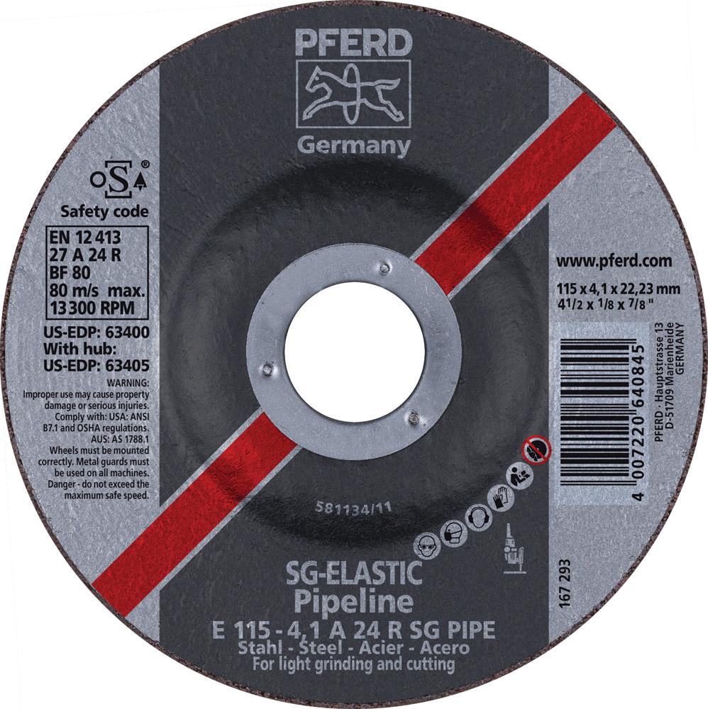 Pferd 63400 SG Elastic Pipeline 4-1/2"x1/8"x7/8" Cut-Off Wheel (Package of 10)-ShopWeldingSupplies.com