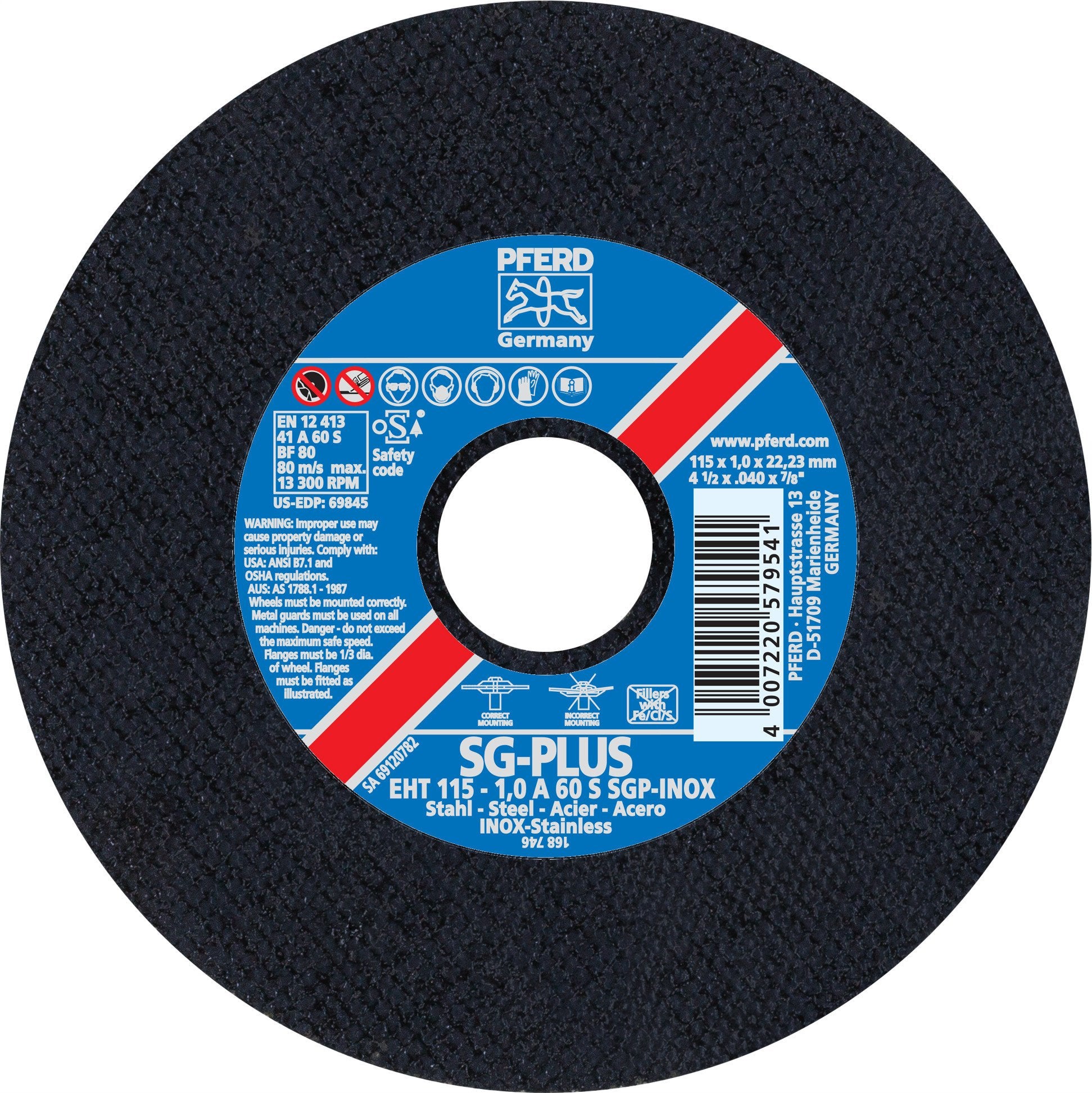 Pferd 69845 SG-Plus 4-1/2"x.040"x7/8" Cut-Off Wheel (Package of 25)-ShopWeldingSupplies.com