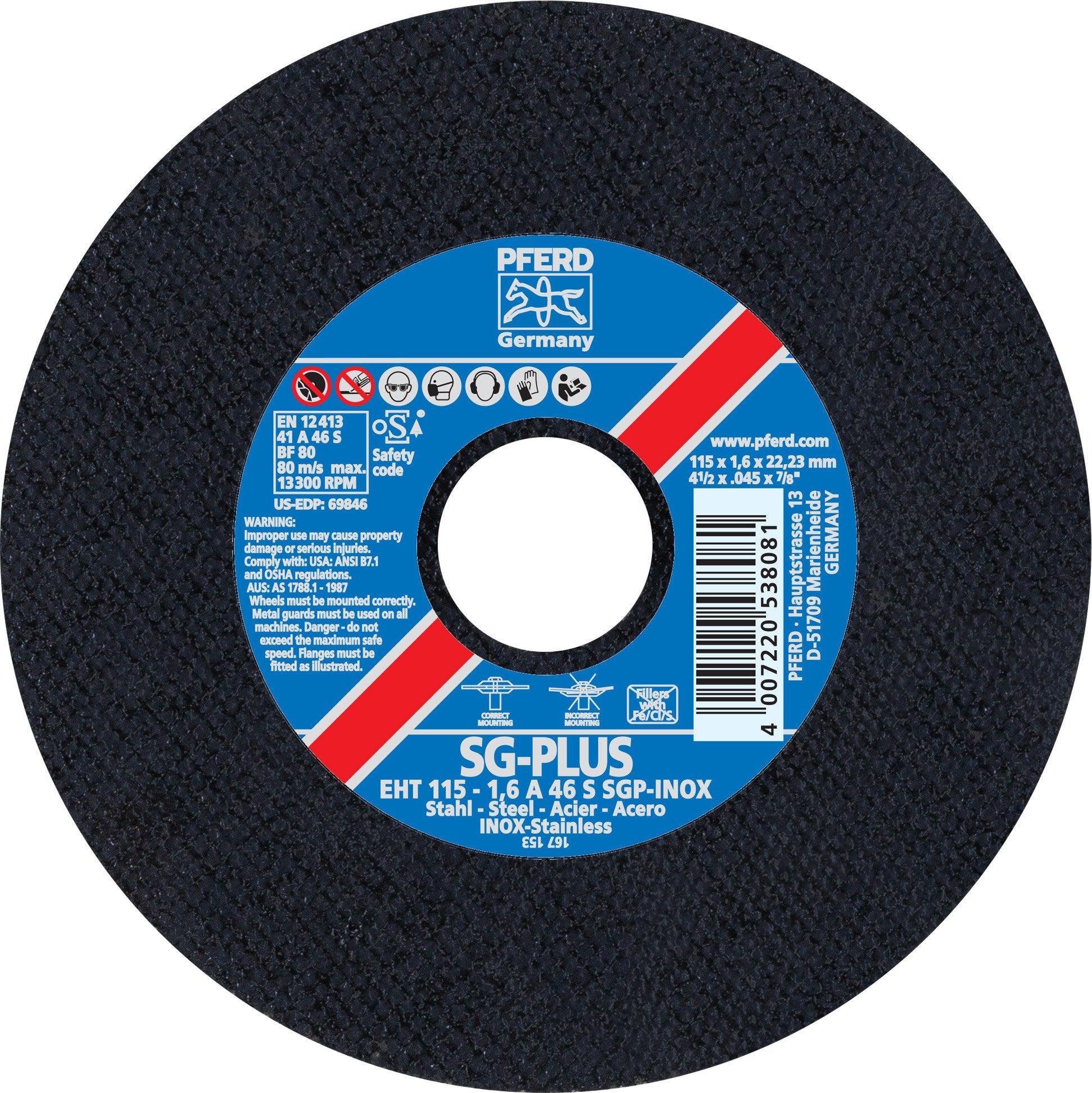 Pferd 69846 SG-Plus 4-1/2"x.045"x7/8" Cut-Off Wheel (Package of 25)-ShopWeldingSupplies.com