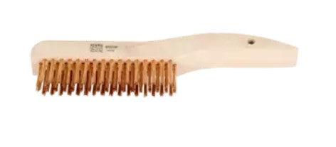 Pferd Shoe Handle Scratch Brush 4x16 Rows, Brass Wire (EDP 85036)-ShopWeldingSupplies.com