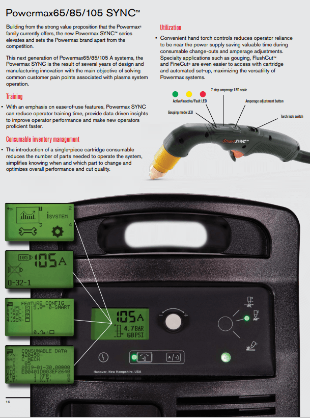 Hypertherm PowerMax65 SYNC Handheld Plasma Cutting System (083343)-ShopWeldingSupplies.com