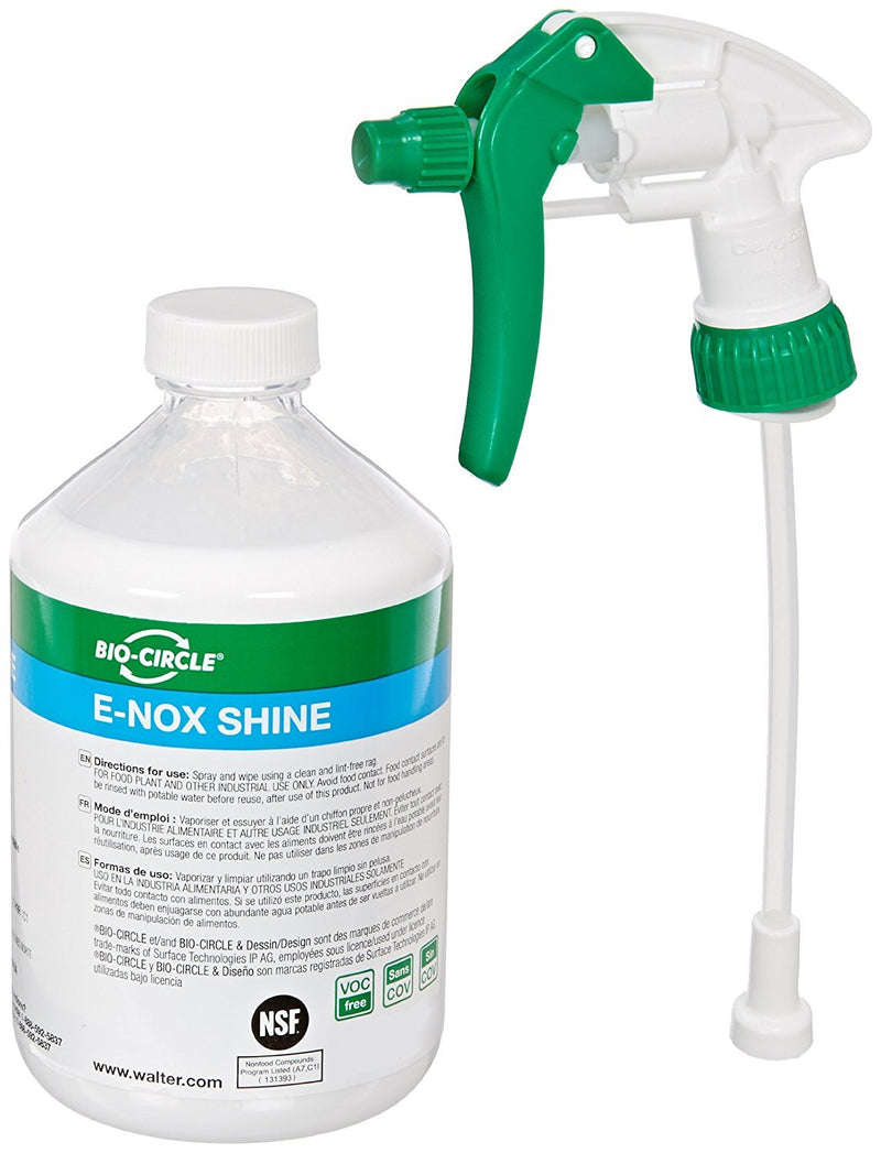 Walter 53G403 E-NOX Shine Stainless Steel Surface Cleaner & Protector, 500ml Spray Bottle-ShopWeldingSupplies.com