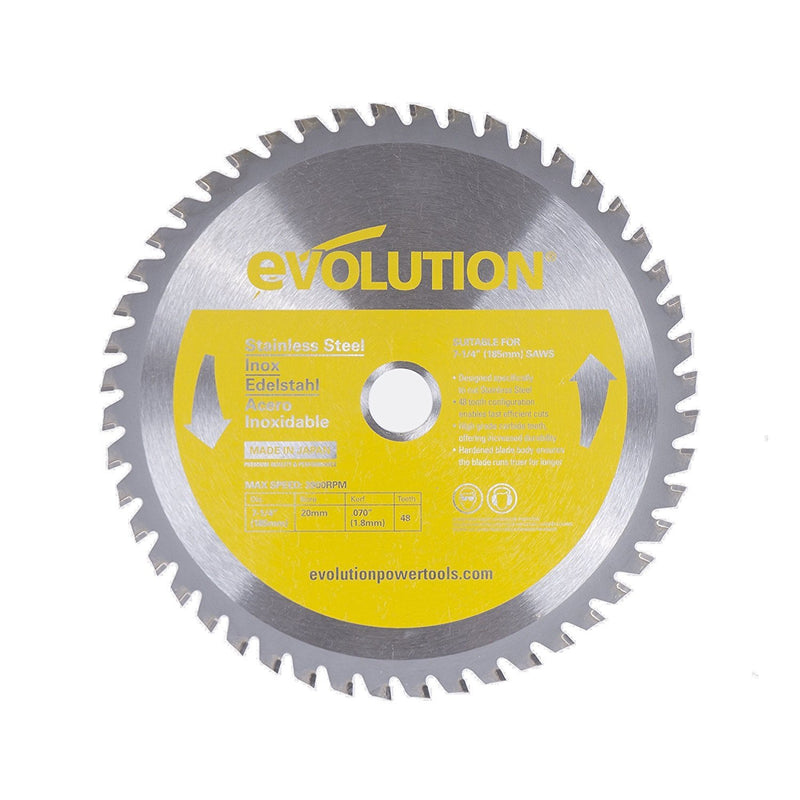 Evolution 185BLADESS 7-1/4" Stainless Steel Metal Cutting Saw Blade-ShopWeldingSupplies.com