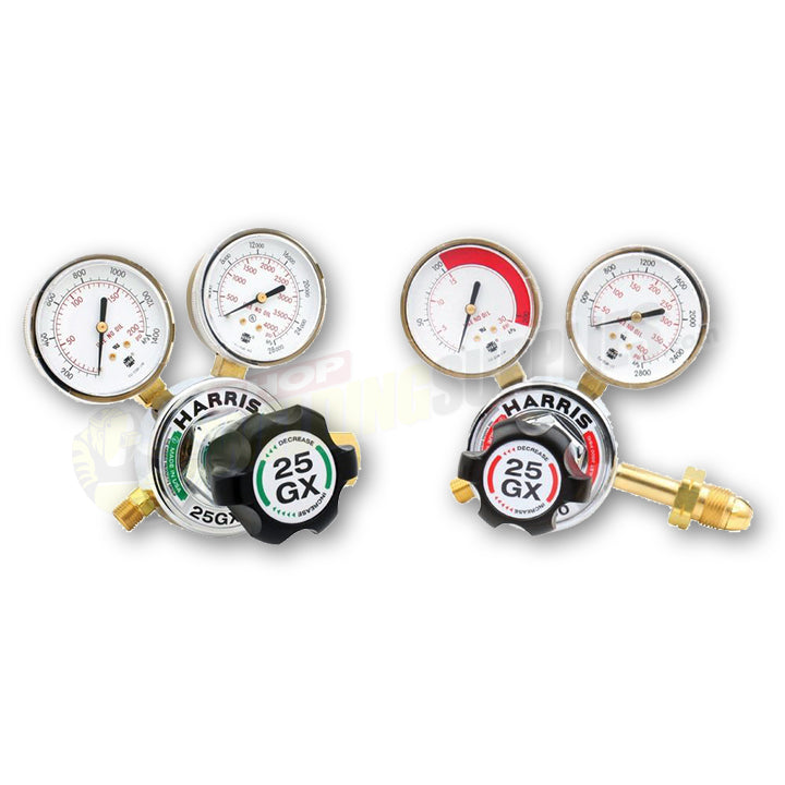 Harris Regulator PAIR Pack 25GX-145-540 AND 25GX-15-510 Oxygen and Acetylene-ShopWeldingSupplies.com