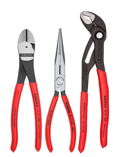 Knipex 3 Piece Universal Pliers Set W/ Cobra® High-Tech Water Pump Pliers-ShopWeldingSupplies.com