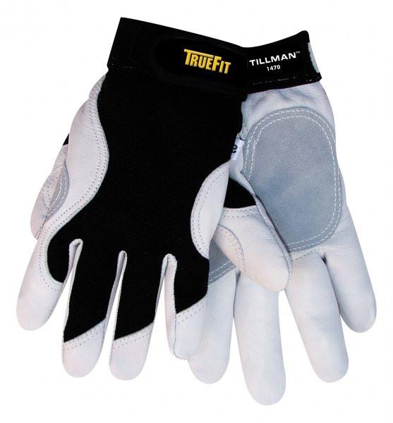 Tillman 1470 Truefit™ Gray/Black Goatskin Work Gloves (12 Pair)-ShopWeldingSupplies.com