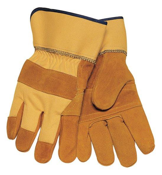Tillman 1500YPP Work Gloves: Yellow Double Palm Cowhide - Large (12 Pair)-ShopWeldingSupplies.com