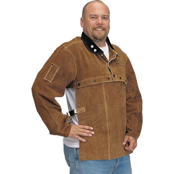 Revco 214CS Cape Sleeve/Bib Combo: Brown Cowhide-ShopWeldingSupplies.com