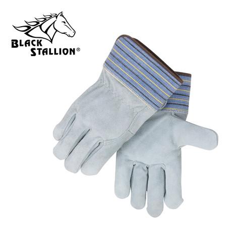 Revco 5FB Gray Quality Full Back Split Cowhide Work Gloves (Large)-ShopWeldingSupplies.com