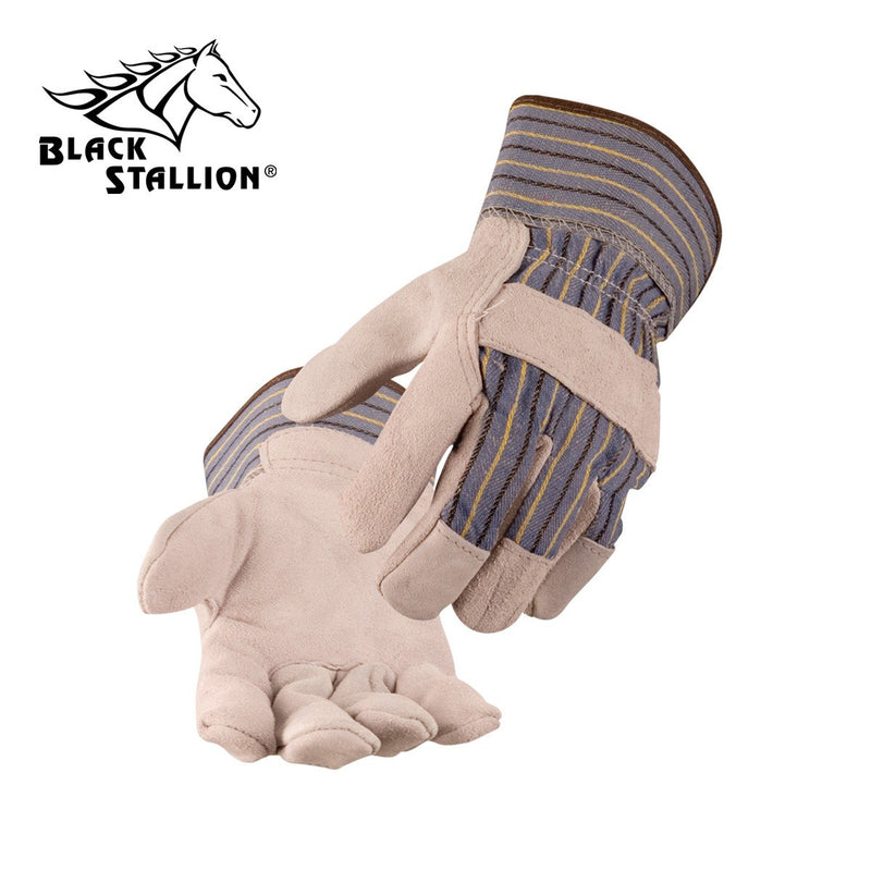 Revco (Black Stallion) 6B Work Gloves - Heavy Cowhide Palm Short Cuff (Large)-ShopWeldingSupplies.com