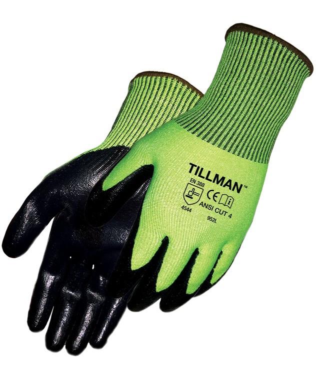 Tillman 952 Nitrile Coated Hi-Vis Gloves, Smooth, Cut Level 4 (6 Pair)-ShopWeldingSupplies.com