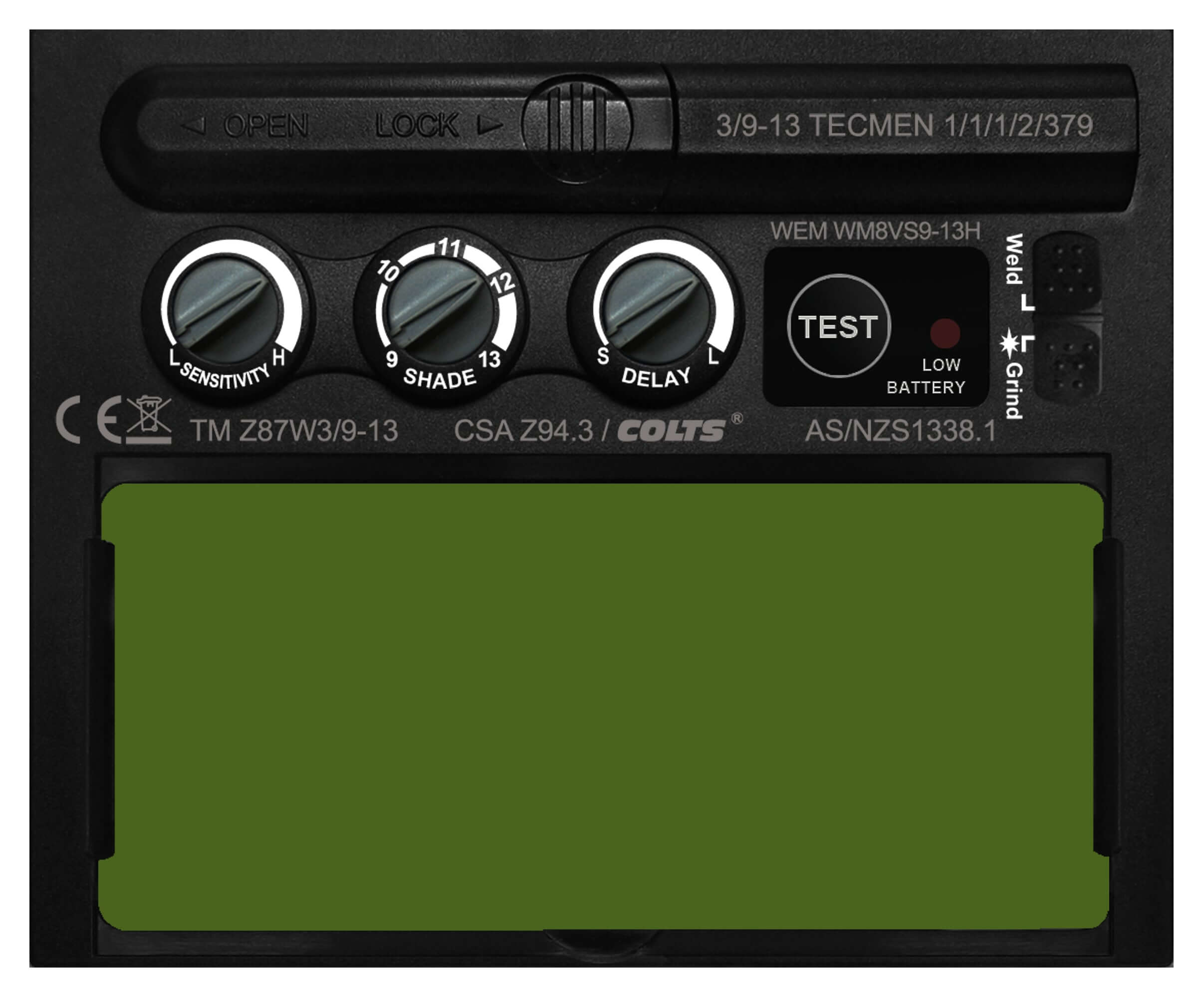 Weldmark Auto Darkening Blue Flame Welding Helmet (BF8VS9-13)-ShopWeldingSupplies.com