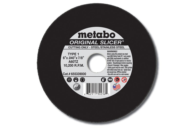 Metabo Original Slicer 6"x.040"x7/8" Cut-Off Wheel Type 1 A60TZ (Box of 50)-ShopWeldingSupplies.com