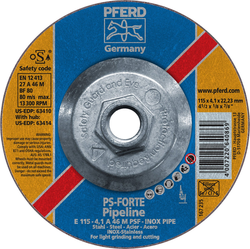 Pferd 63414 PS Forte Pipeline 4-1/2"x1/8"x5/8" 11 Thread Cut-Off Wheel (Package of 10)-ShopWeldingSupplies.com