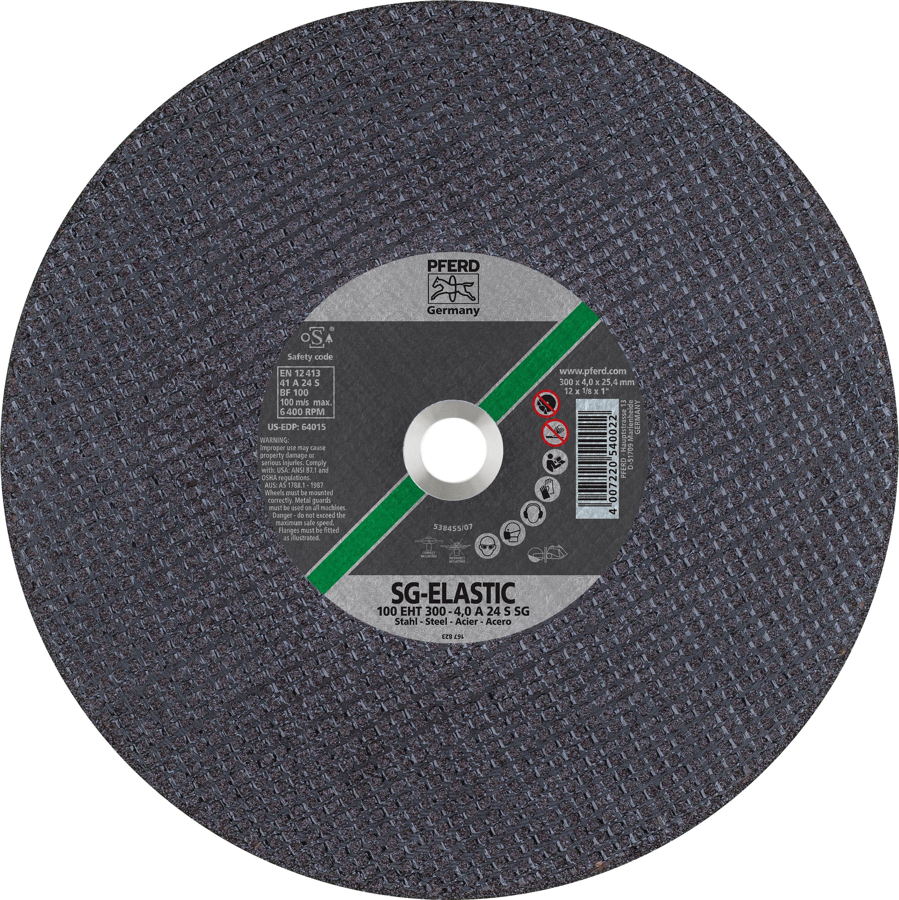 PFERD 64015 12"X1/8" Cutoff Wheel (For steel) 1" Portable (Package of 20)-ShopWeldingSupplies.com