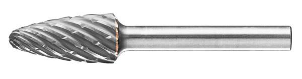 Pferd Carbide Bur - Tree Shape, STEEL Cut 1/2'' x 1'' x 1/4'' Shank - SF-5 ( EDP 24728)-ShopWeldingSupplies.com