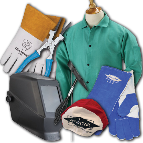Starter Welding Student Kit with Passive Welding Helmet/Hood (8 piece kit)-ShopWeldingSupplies.com
