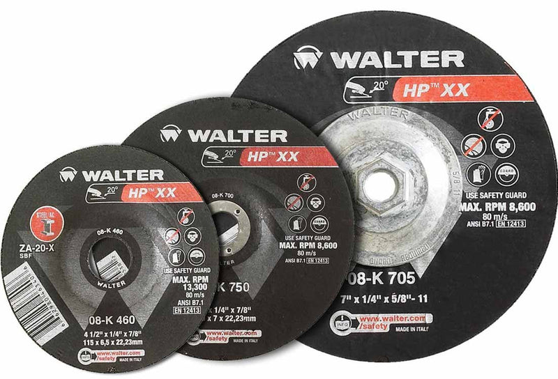 Walter 08-K 450 HP XX™ 4-1/2"x1/4"x5/8"-11 Thread Grinding Wheel (Box of 20)-ShopWeldingSupplies.com