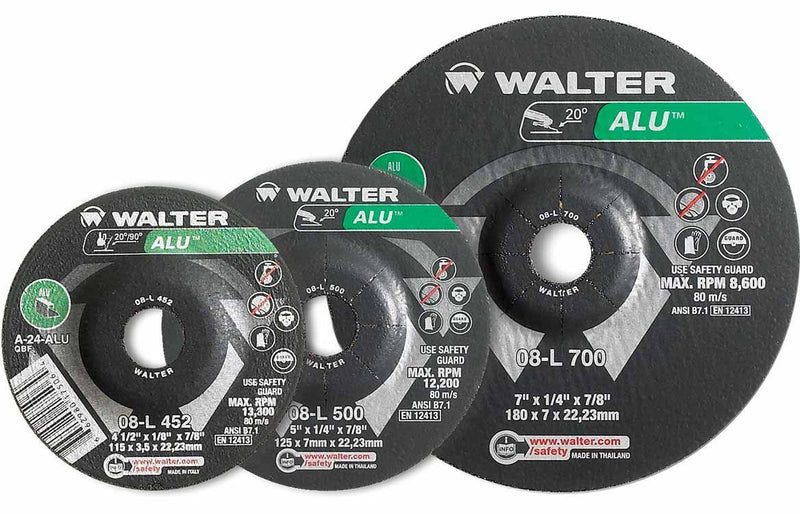 Walter 08-L 450 ALU™ 4-1/2"x1/4"x7/8" Cut-Off Wheel (Package of 25)-ShopWeldingSupplies.com