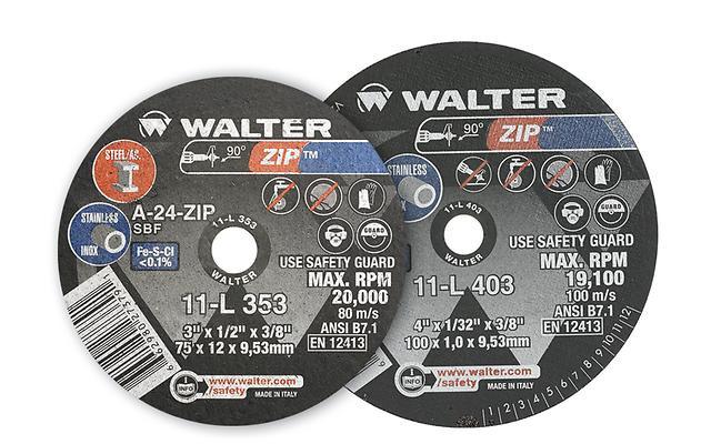 Walter 11-L 413 ZIP™ 4"x1/16"x3/8" Cut-Off Wheel (Box of 25)-ShopWeldingSupplies.com