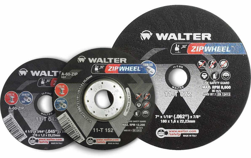 Walter 11-T 042 ZIPCUT™ 4-1/2"x3/64"x7/8" Cut-Off Wheel (Box of 25)-ShopWeldingSupplies.com