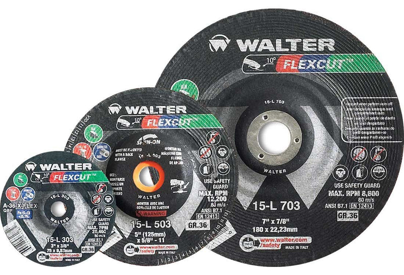 Walter 15-L 456 Flexcut 4-1/2"x5/8"-11 Thread Grinding Wheel (Pack of 25)-ShopWeldingSupplies.com