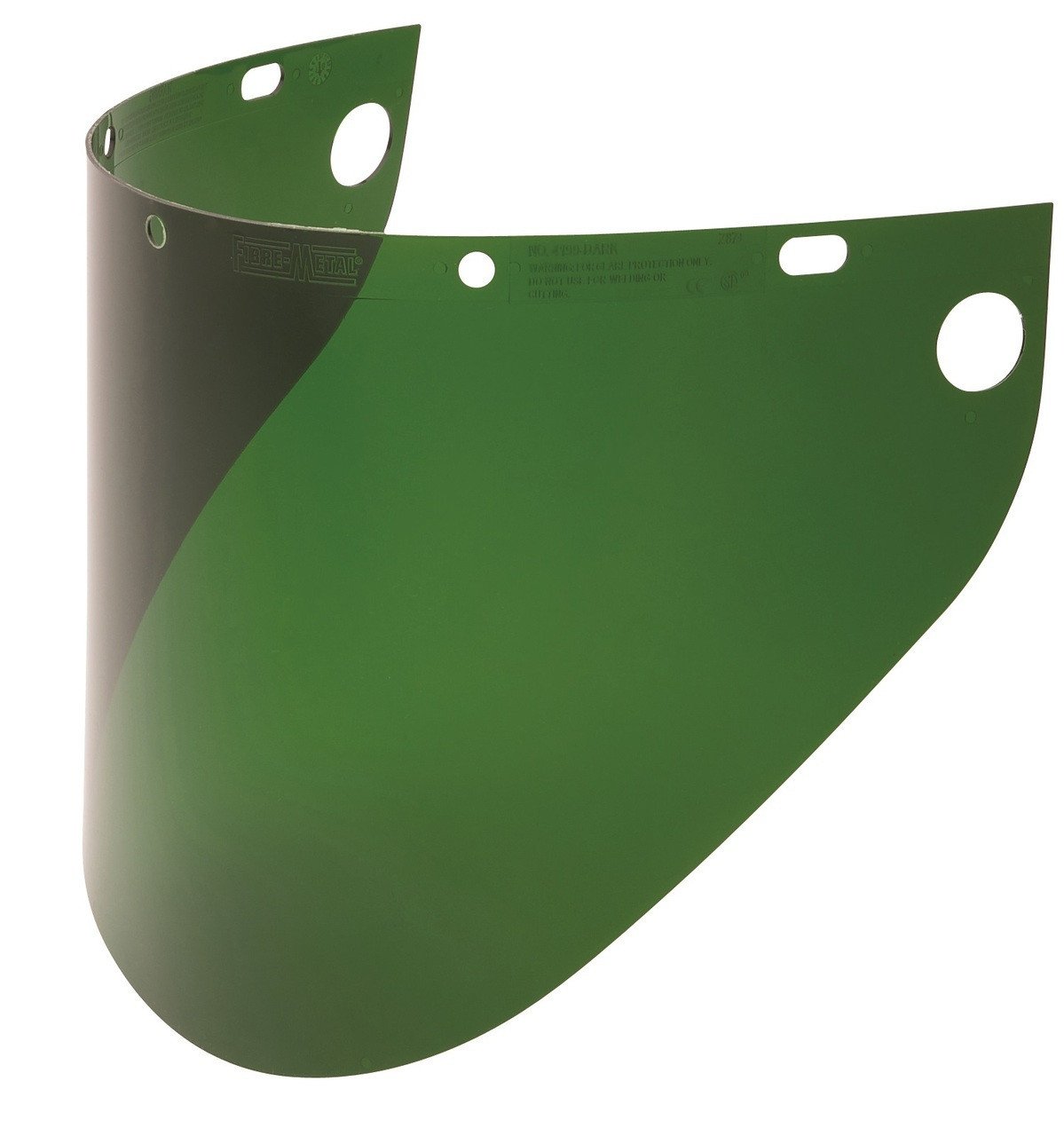 Fibre-Metal 4199 .060" 9-3/4x19" Dark Green Extended View Faceshield Window (Box of 12)-ShopWeldingSupplies.com